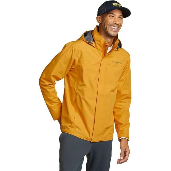 Eddie Bauer Mens Packable Rainfoil JacketDk Marigold Recycled