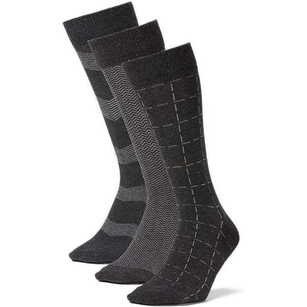 Eddie Bauer Mens Pattern Crew Socks  3 PackCharcoal Htr