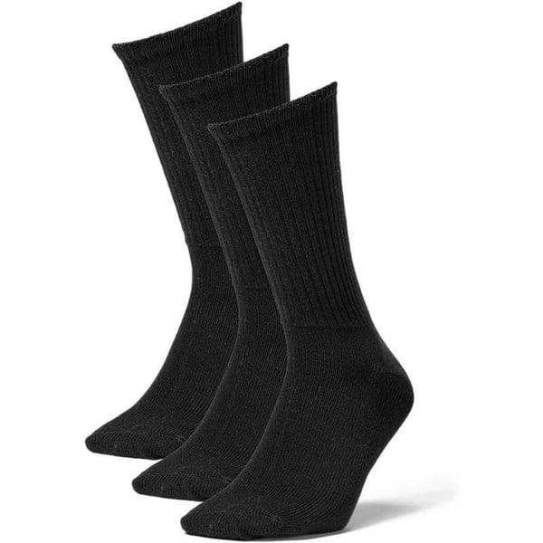 Eddie Bauer Mens Solid Crew Socks  3 PackBlack