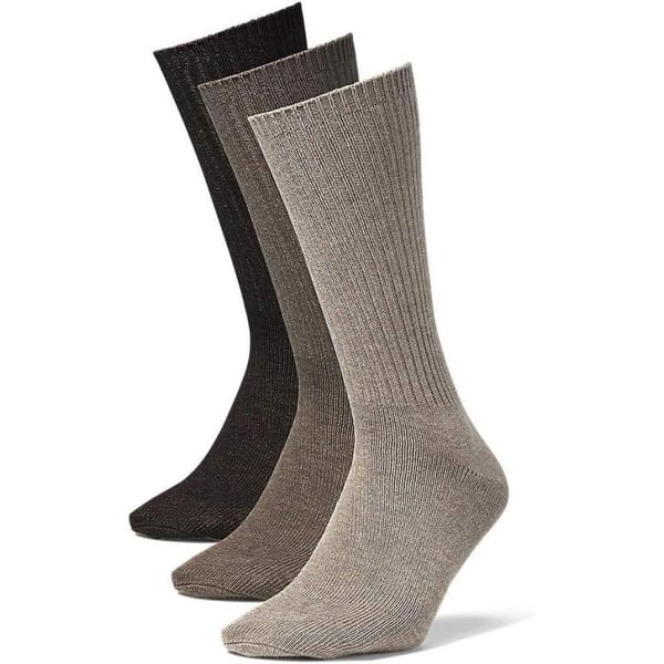 Eddie Bauer Mens Solid Crew Socks  3 PackOak