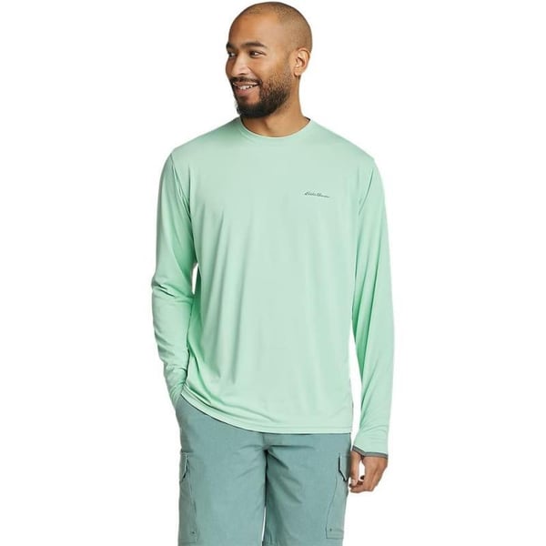 Eddie Bauer Mens UPF LongSleeve CrewBottle Green