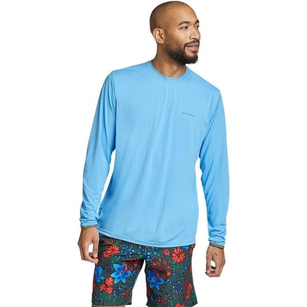 Eddie Bauer Mens UPF LongSleeve CrewMisty Blue