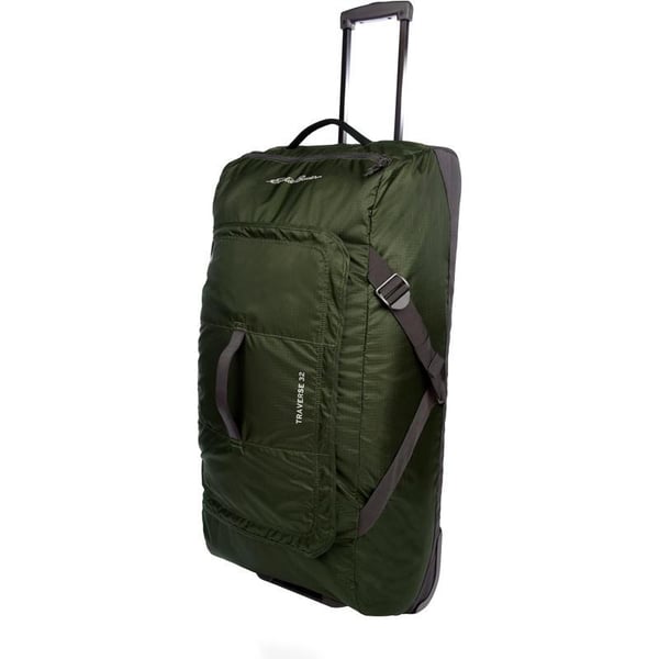 Eddie Bauer Traverse 32 Rolling Duffel BagMade from Ripstop Polyester with Telescoping HandleDark Loden