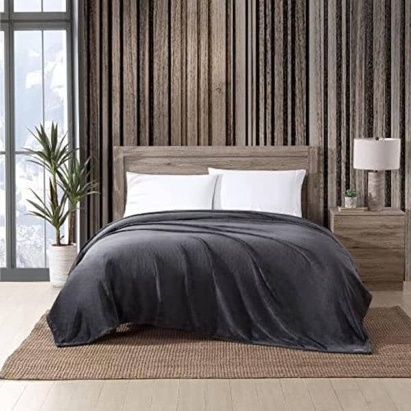 Eddie Bauer Twin Blanket Ultra Soft amp Cozy Plush Home Dcor All Season Bedding Solid Grey TwinTwin Dark Grey