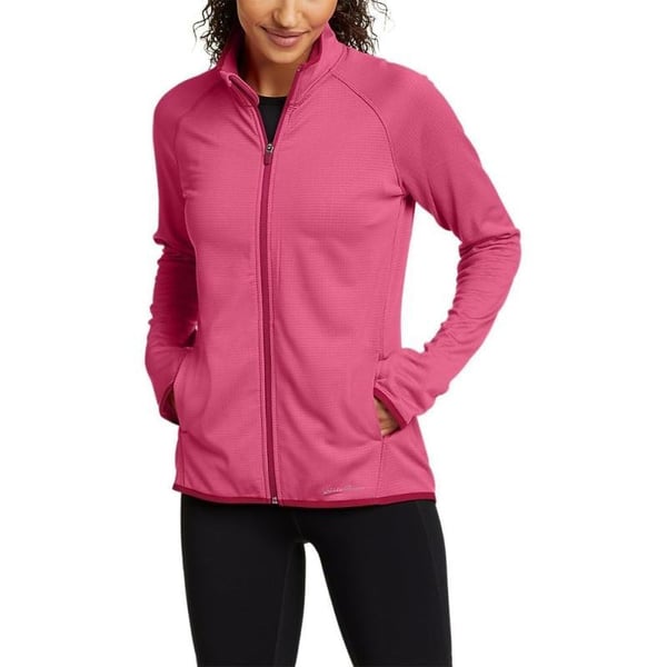 Eddie Bauer Womens Activator Grid Fleece FullZipBerry