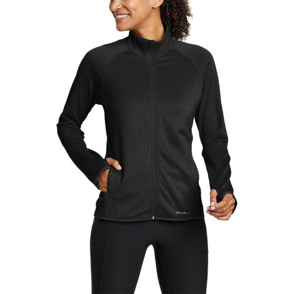 Eddie Bauer Womens Activator Grid Fleece FullZipBlack