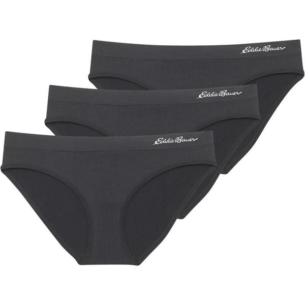 Eddie Bauer Womens Bikini Underwear 3 PackBlackBlackBlack