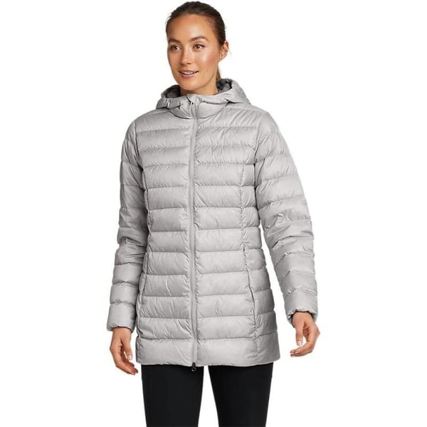 Eddie Bauer Womens CirrusLite Down ParkaLt Gray Recycled