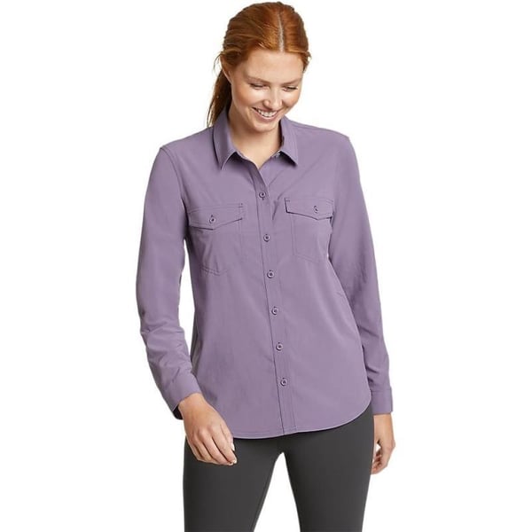 Eddie Bauer Womens Departure 20 LongSleeve ShirtDusty Lilac