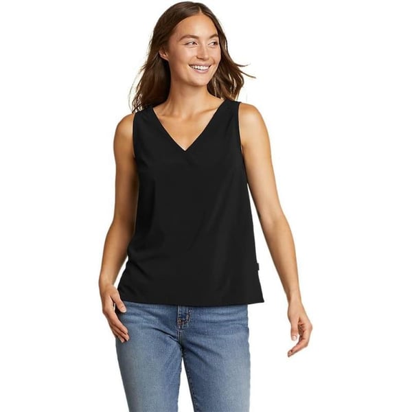 Eddie Bauer Womens Departure VNeck Tank Top  SolidBlack