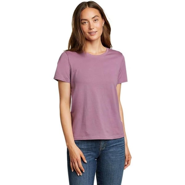 Eddie Bauer Womens Everyday Essentials Short Sleeve TShirt  SolidRegular Lt Violet