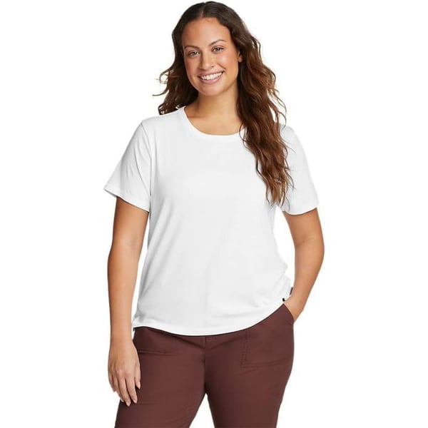 Eddie Bauer Womens Everyday Essentials Short Sleeve TShirt  SolidTall White