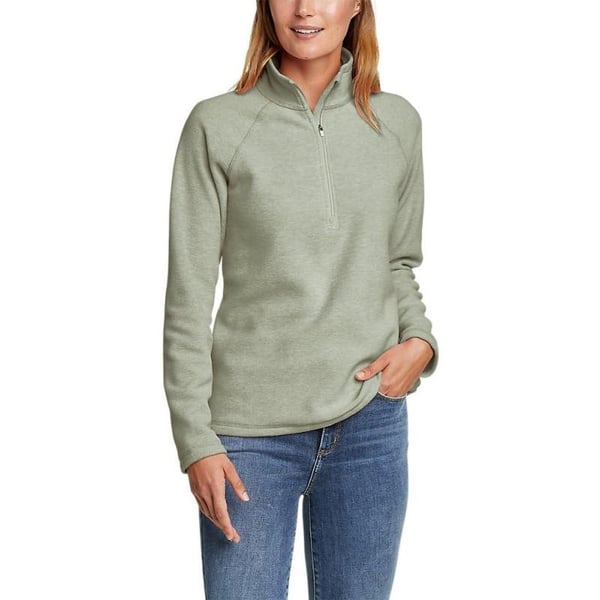 Eddie Bauer Womens Fast Fleece RaglanSleeve 14Zip  SolidSage