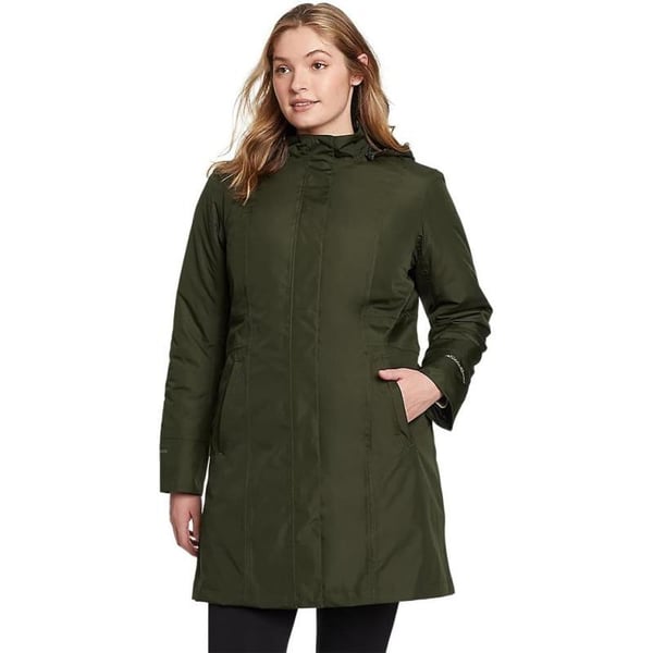 Eddie Bauer Womens Girl On The Go Insulated Trench CoatTall Dark Loden