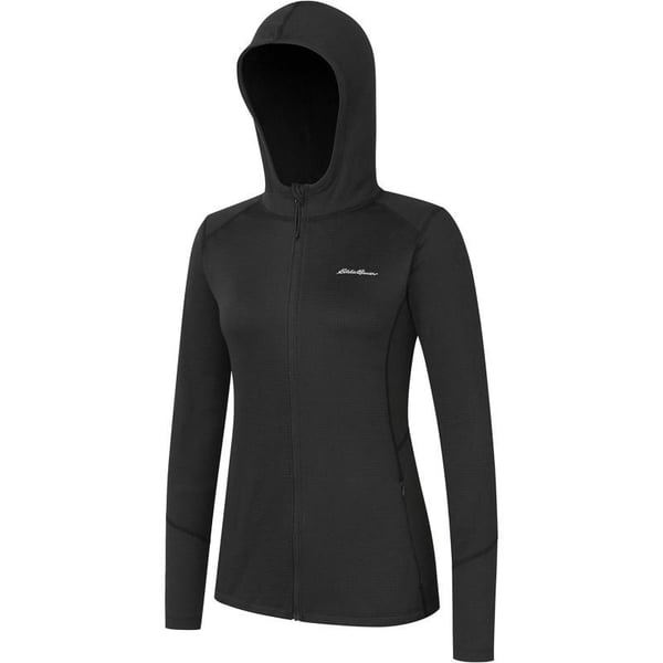 Eddie Bauer Womens Mini Grid Full Zip HoodieBlack