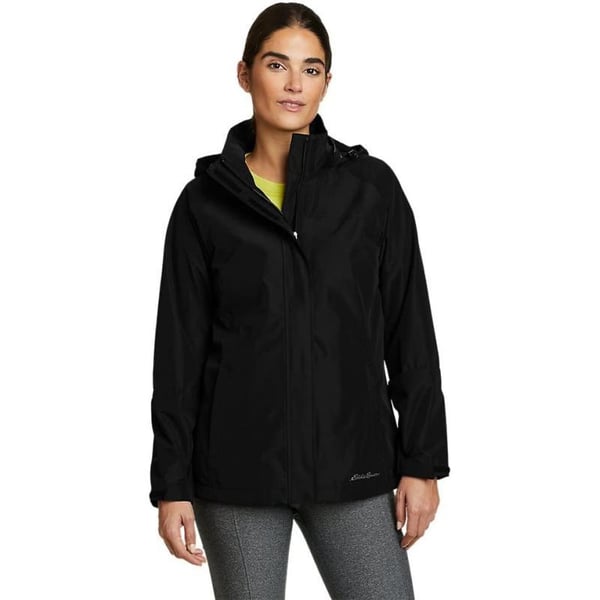 Eddie Bauer Womens Packable Rainfoil JacketStandard Black Recycled