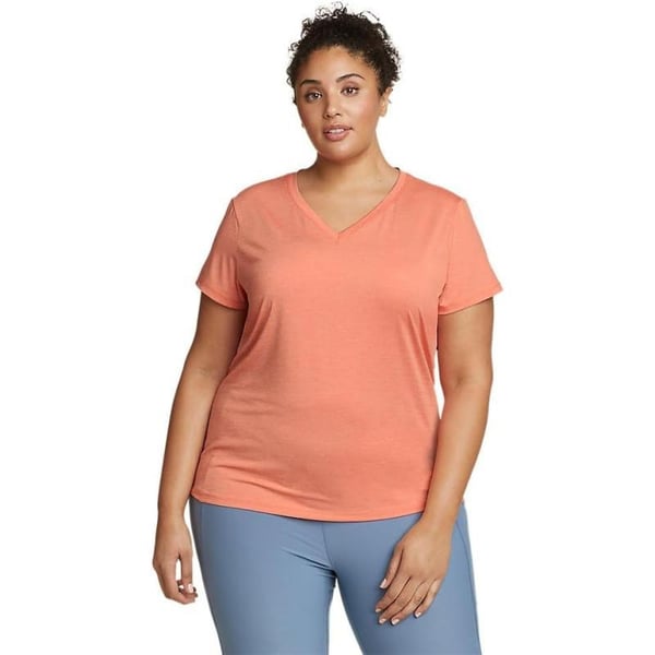 Eddie Bauer Womens Resolution ShortSleeve VNeck TShirtPlus Dusty Coral