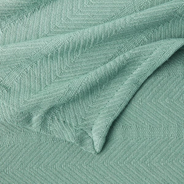 Eddie Bauer  Queen Blanket Lightweight Cotton Bedding Home Decor for All Seasons Herringbone Bone QueenGreen