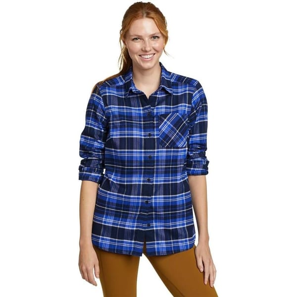 imageEddie Bauer Womens Expedition Performance Flannel 20 ShirtBlue Topaz