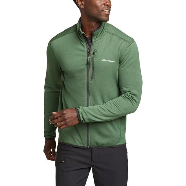 imageEddie Bauer Mens Activator Grid LongSleeve FullZip FleeceIrish Green