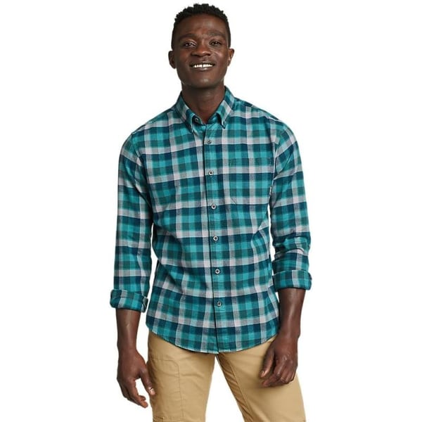 imageEddie Bauer Mens Classic Fit Favorite LongSleeve Flannel ShirtDusty Jade