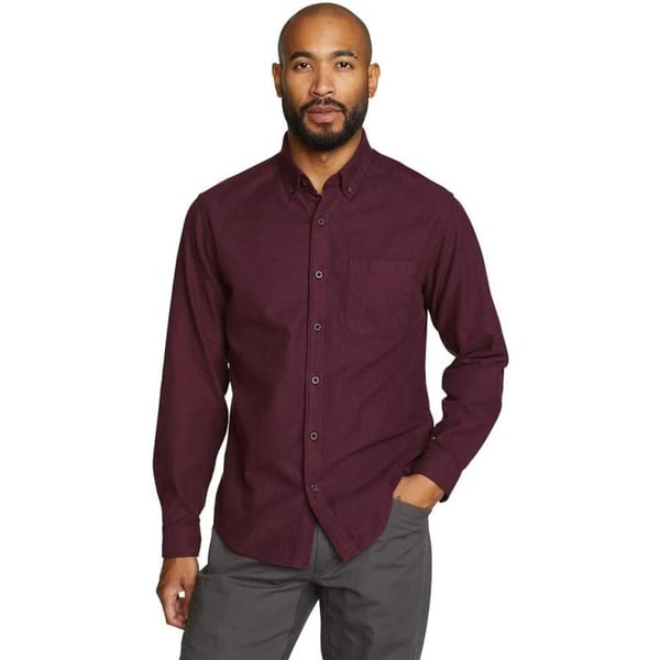 imageEddie Bauer Mens Eddies Favorite Flannel Classic Fit Shirt  SolidBurgundy