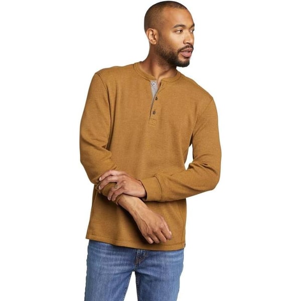 imageEddie Bauer Mens Classic Fit Favorite LongSleeve Thermal Henley ShirtAntique Bronze