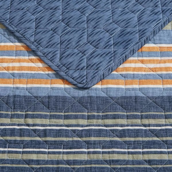 imageEddie Bauer  Twin Quilt Set Reversible Bedding with Matching Sham Lightweight Home Decor for All Seasons Hidden Lake Blue TwinBlueGreenOrange