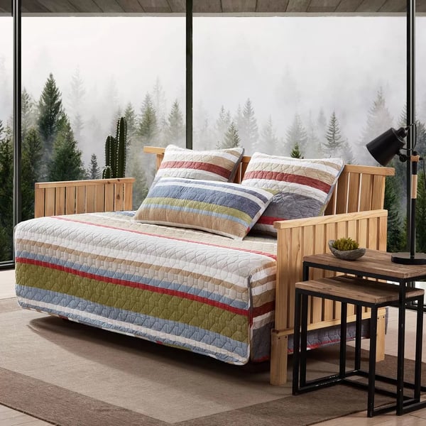 imageEddie Bauer Daybed Set 4 Piece Cotton Bedding Set All Season Lodge Home Dcor Salmon Ladder Multi DaybedSalmon Ladder Beige