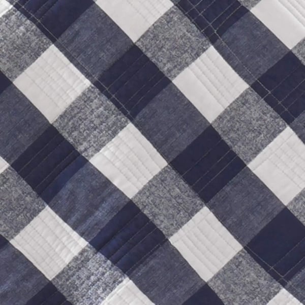 imageEddie Bauer Twin Quilt Set Cotton Reversible Bedding with Matching Sham Home Decor for All Seasons Lakehouse Plaid Blue Twin