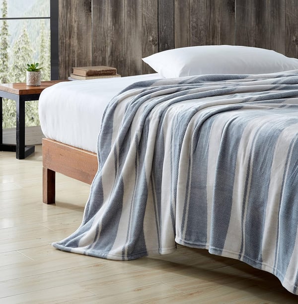 Eddie Bauer Twin Blanket Ultra Soft amp Cozy Plush Home Dcor All Season Bedding Solid Grey TwinTwin Stones Throw Stripe