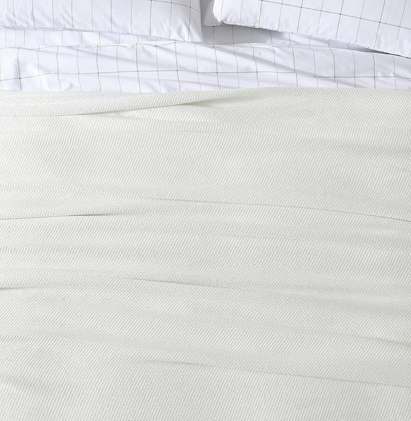 Eddie Bauer Twin Blanket Solid Reversible Cotton Bedding Home Decor for All Seasons Textured Twill White TwinKing Textured Twill White