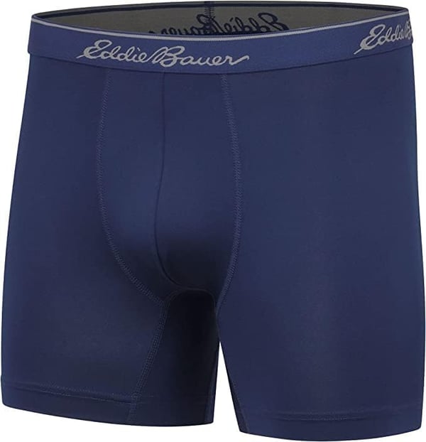 Eddie Bauer Mens 5 No Fly Performance Boxer Brief Underwear 3 Pack or 4 PackBrushed BlackAscent BlueIndigo