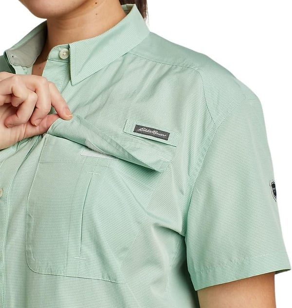 Eddie Bauer Womens UPF Guide ShortSleeve ShirtDusty Jade