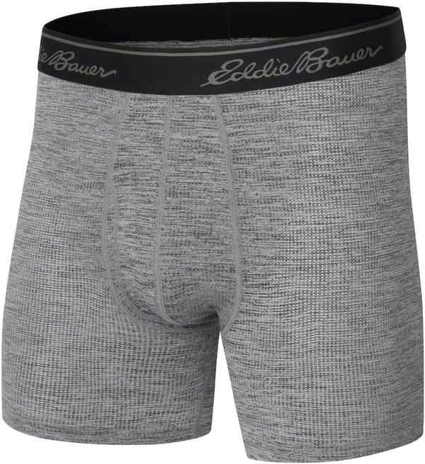 Eddie Bauer Mens 6 Cotton Boxer Briefs 2PackAir Knit  BlackBlack