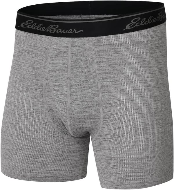 Eddie Bauer Mens 6 Cotton Boxer Briefs 2PackAir Knit  CharcoalNavy