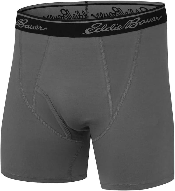 Eddie Bauer Mens 6 Cotton Boxer Briefs 2PackCotton  CharcoalNavy