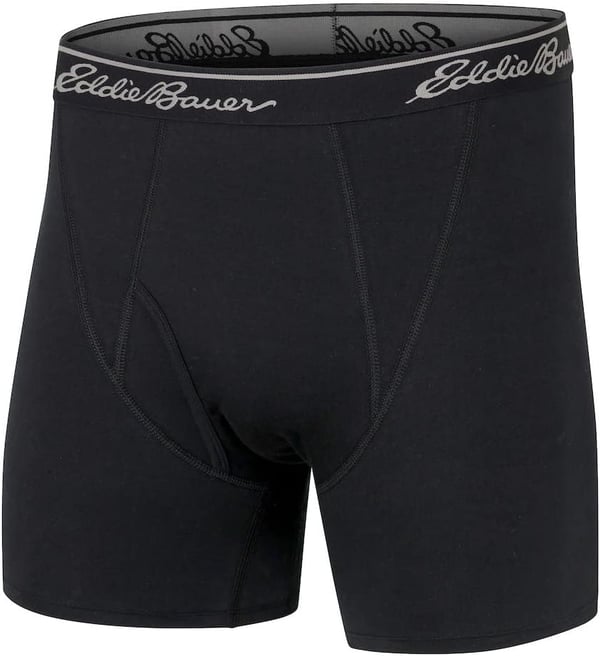 Eddie Bauer Mens 6 Cotton Boxer Briefs 2PackCotton  BlackBlack