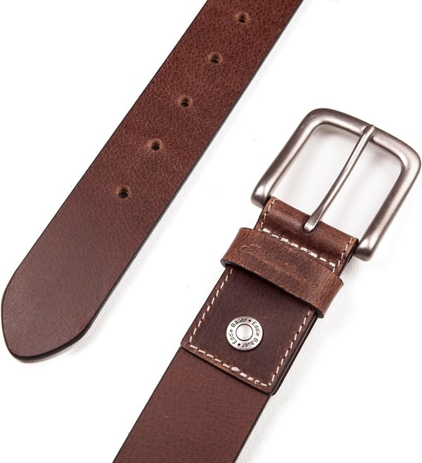 Eddie Bauer Mens Bridle Leather Belt with Antique Nickel BuckleBrown Bridle