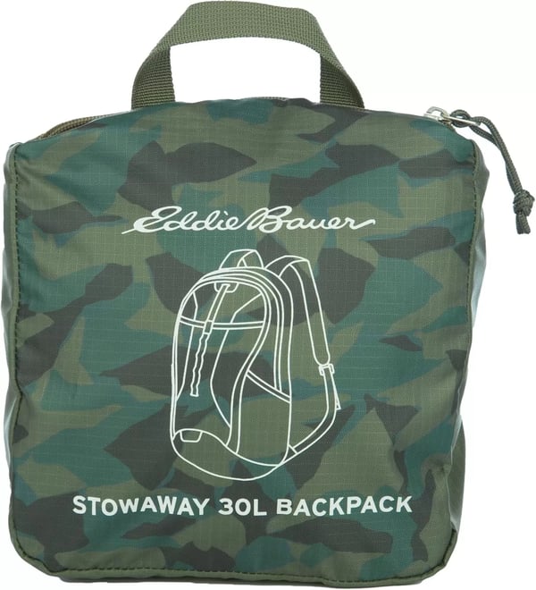 imageEddie Bauer Stowaway Packable BackpackMade from Ripstop Polyester Onyx 30LSprig