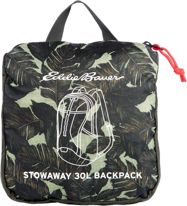 imageEddie Bauer Stowaway Packable BackpackMade from Ripstop Polyester Onyx 30LDark Loden