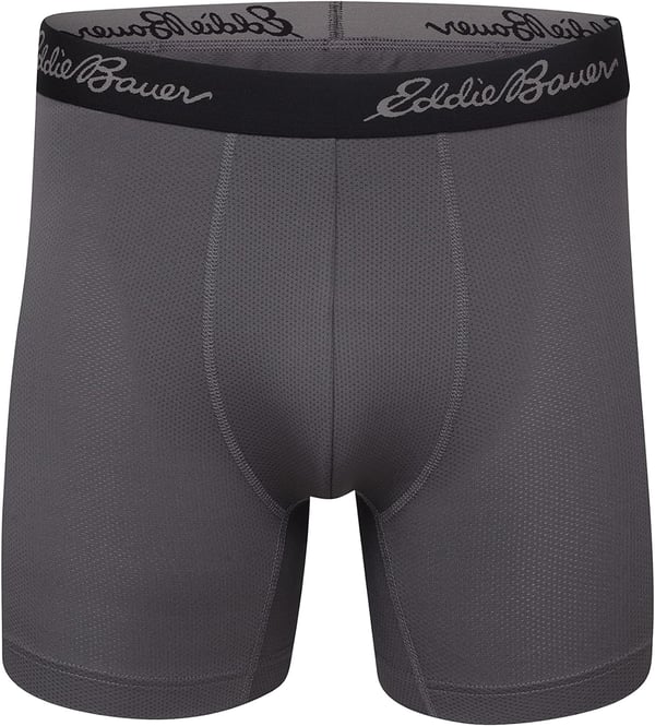 Eddie Bauer Mens 5 No Fly Performance Boxer Brief Underwear 3 Pack or 4 PackMesh BlackTrue BlueCinderBlack