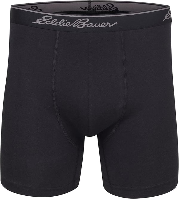 Eddie Bauer Mens 5 No Fly Pouch Premium Value Cotton Boxer Briefs Underwear 5 PackBlackCinderAnitque BlueBlackCinder