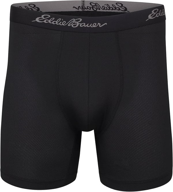 imageEddie Bauer Mens 5quot No Fly Performance Boxer Brief Underwear 3 Pack or 4 PackBrushed Black