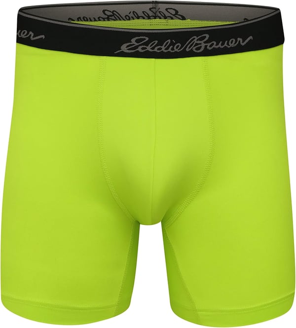 imageEddie Bauer Mens 5quot No Fly Performance Boxer Brief Underwear 3 Pack or 4 PackBrushed BlackDust IndigoLimeadeDk Loden