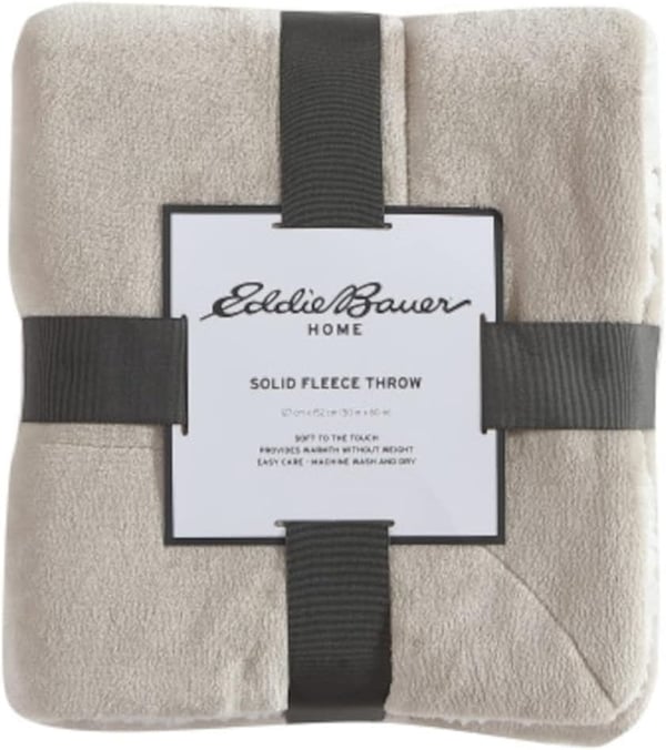 Eddie Bauer Throw Blanket Ultra Soft Plush Home Dcor All Season Bedding Ultra Lux Solid Red 50 x 60Sherpa Reverse Oyster