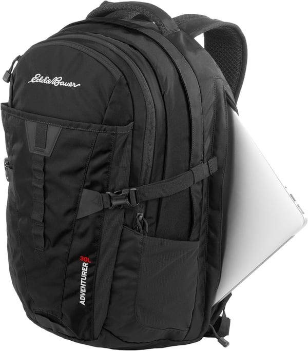 Eddie Bauer Adventurer Trail 30L Backpack wHydration Sleeve BlackBlack Adventurer 30l Daypack  Womens