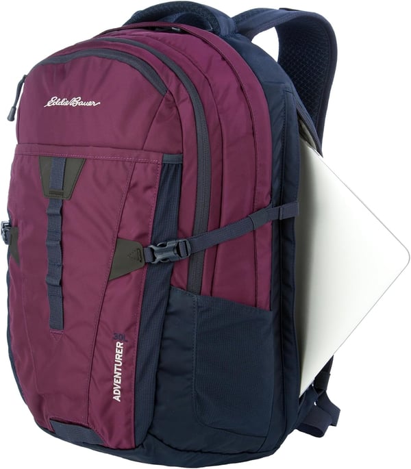 Eddie Bauer Adventurer Trail 30L Backpack wHydration Sleeve BlackDark Plum Adventurer 30l Daypack  Womens