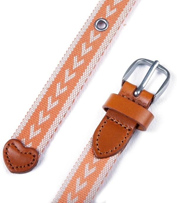 Eddie Bauer Womens Cascade Grommet Webbing Belt with Metal BuckleCoral