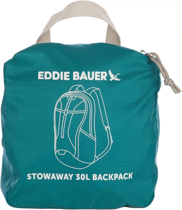 imageEddie Bauer Stowaway Packable BackpackMade from Ripstop Polyester Onyx 30LDeep Sea